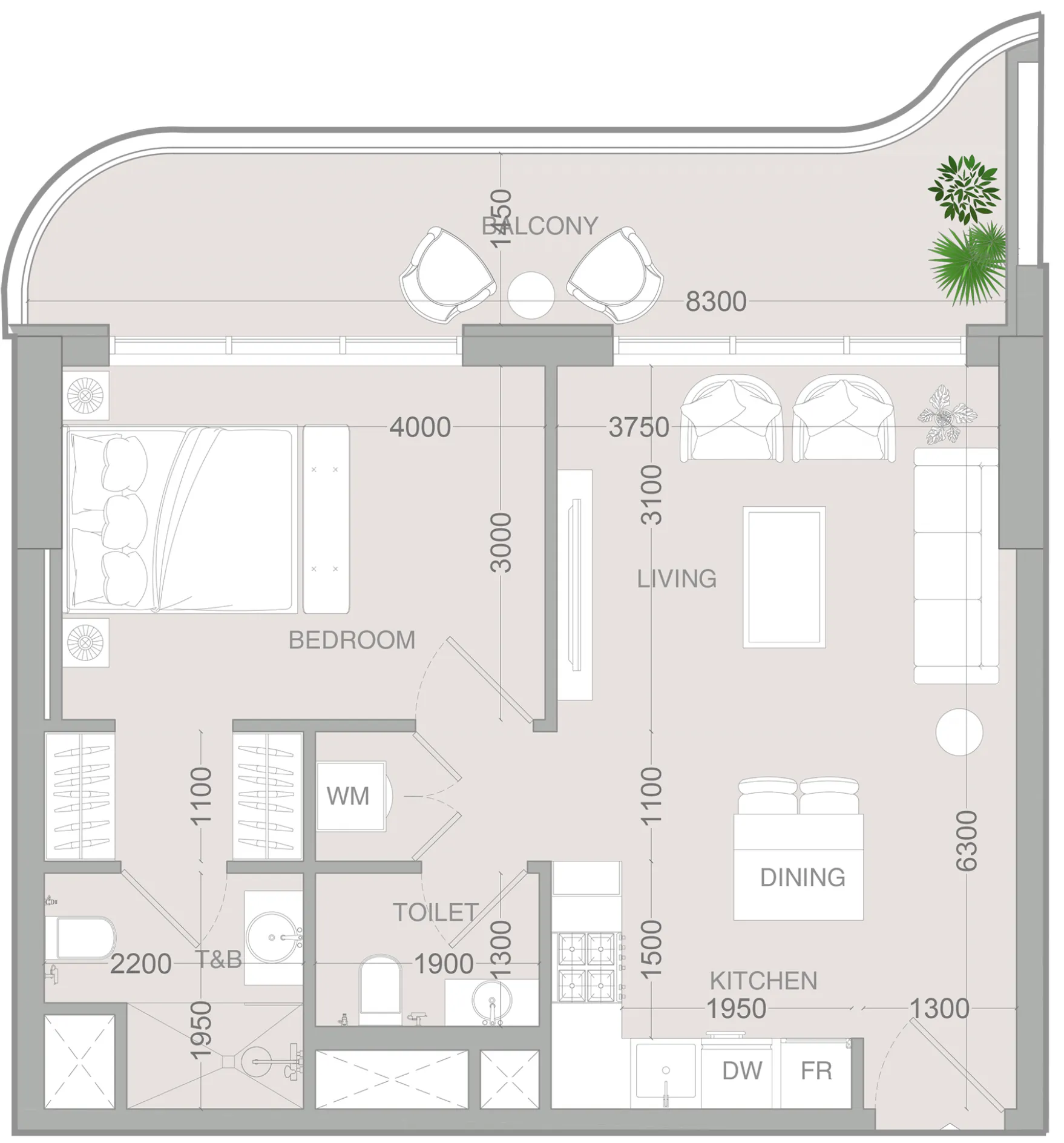 1 bedroom Apartments floor plan at ALTA V1EW