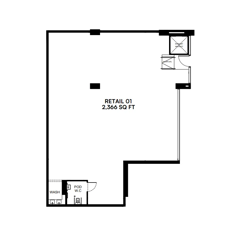  bedroom Retail floor plan at Binghatti Starfall