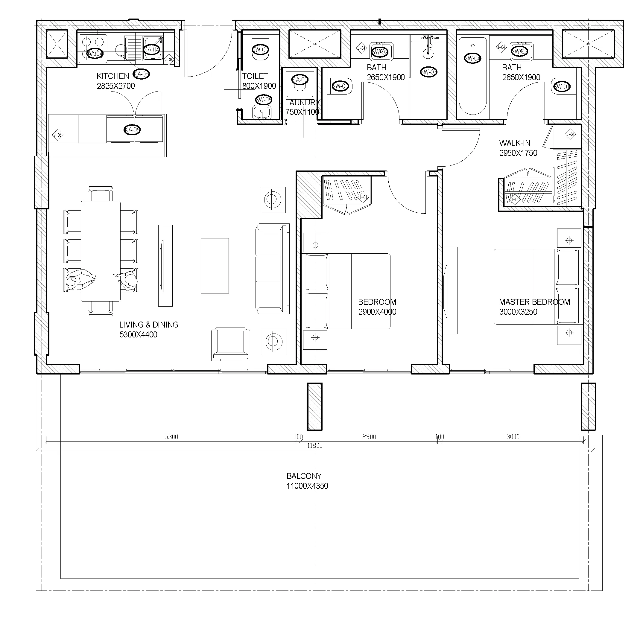 2 bedroom Apartments floor plan at Al Mahra Residence