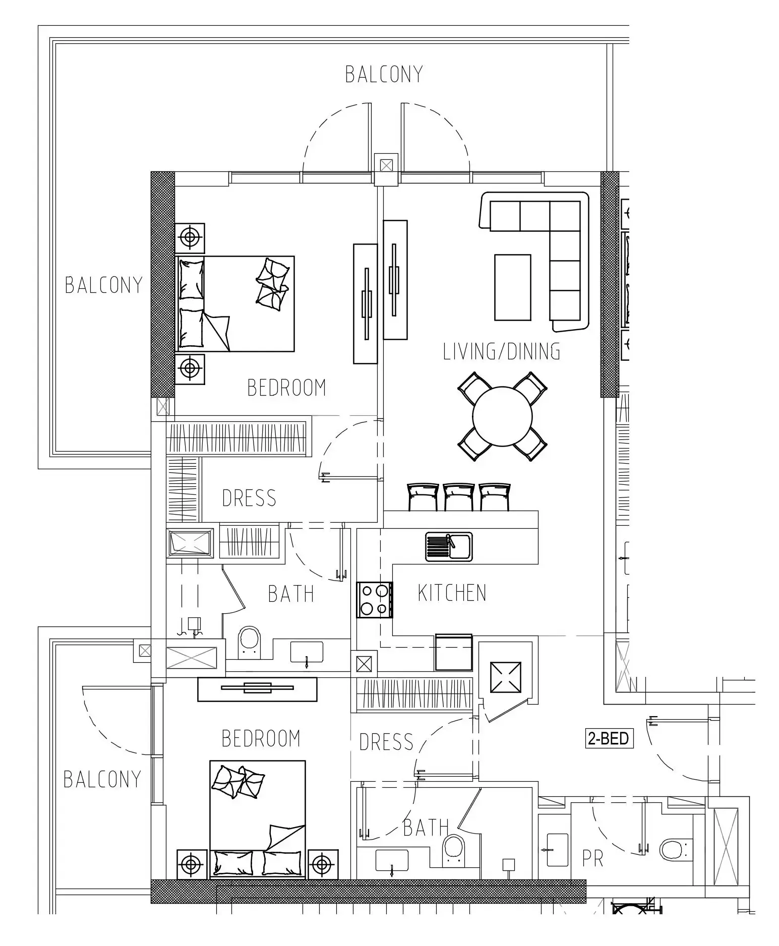 2 bedroom Apartments floor plan at Damac Riverside Views
