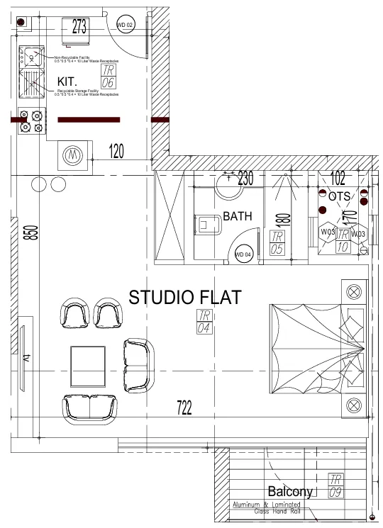 0 bedroom Apartments floor plan at Paradise View II