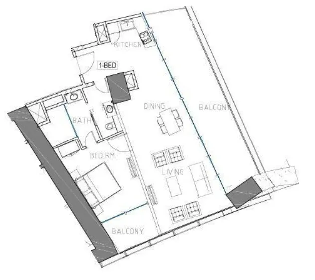 1 bedroom Apartments floor plan at Safa Two de Grisogono