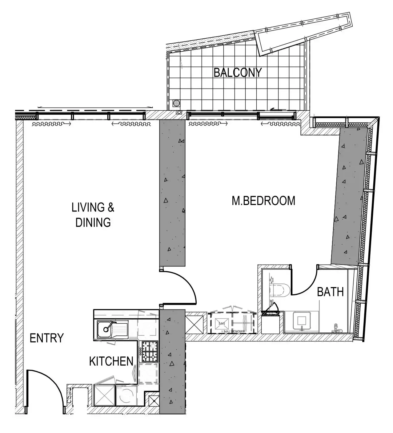 1 bedroom Apartments floor plan at Aykon City Tower