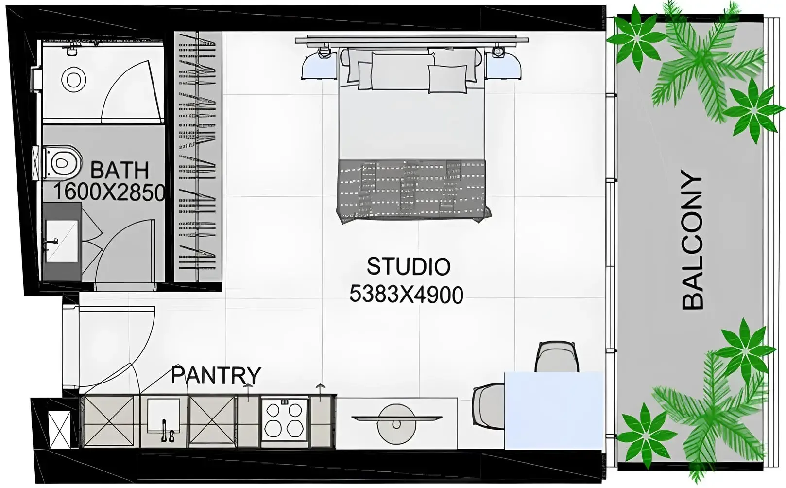0 bedroom Apartments floor plan at The Community Sports Arena
