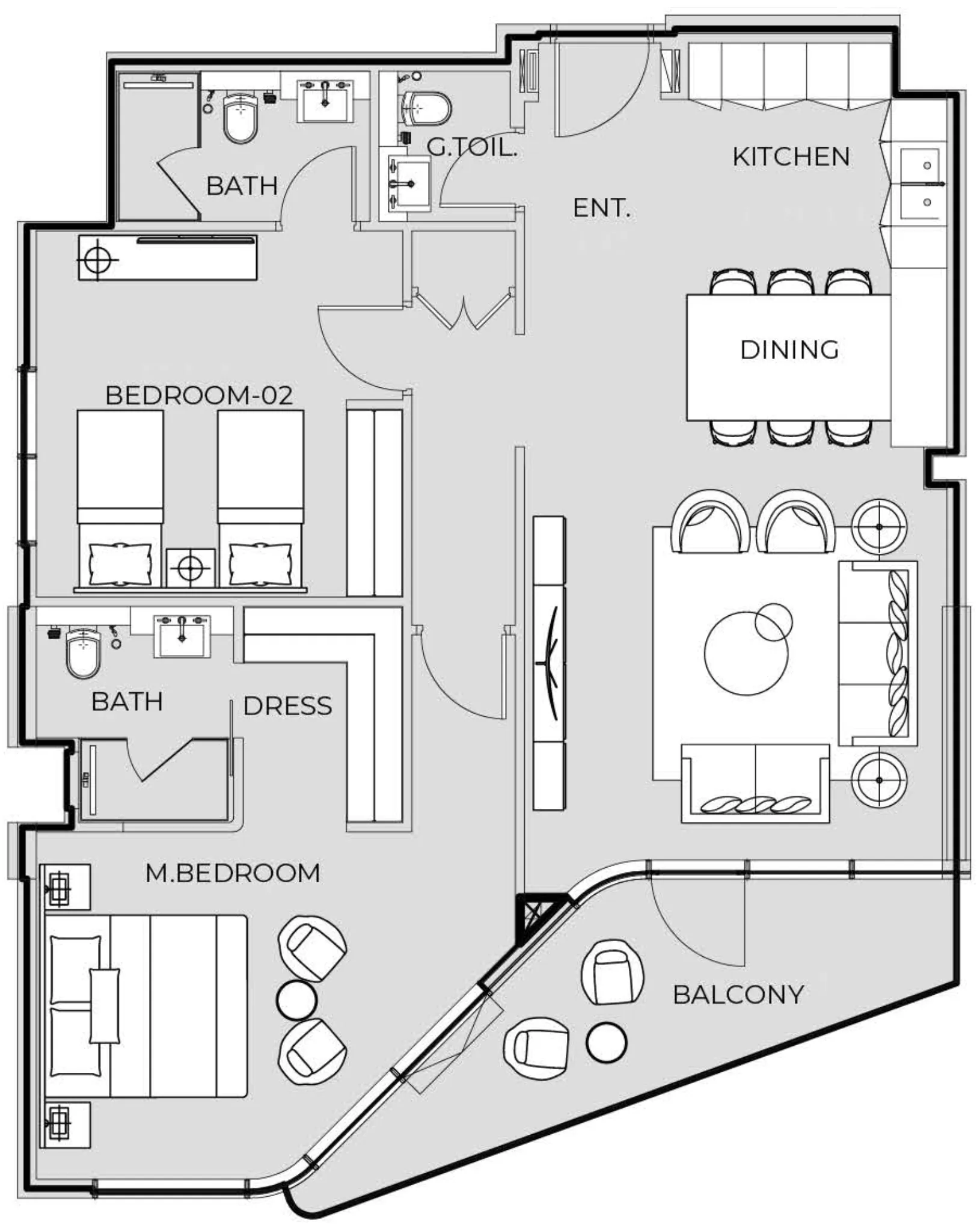 2 bedroom Apartments floor plan at Coastal Haven