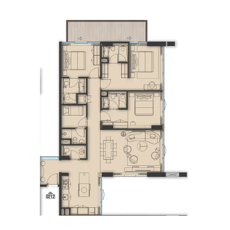 3 bedroom Apartments floor plan at Sea Cliff by Imtiaz