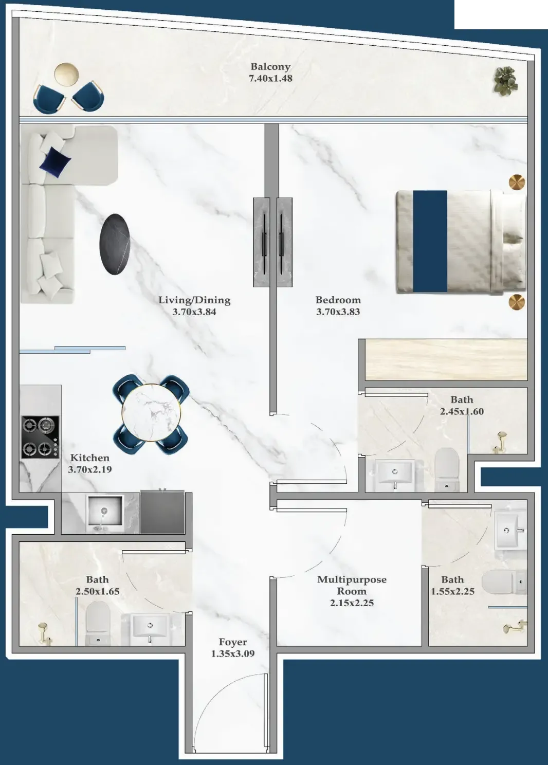 1 bedroom Apartments floor plan at Serenz