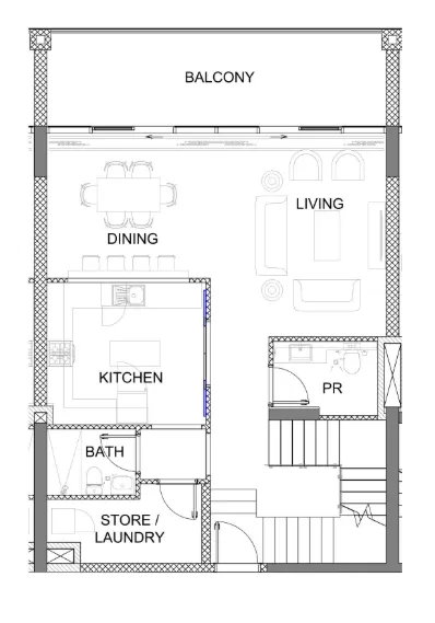 2 bedroom Townhouse floor plan at Golf Greens