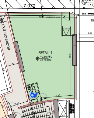  bedroom Retail floor plan at Binghatti Flare