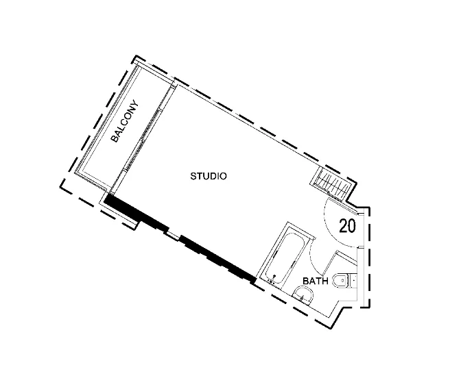 0 bedroom Apartments floor plan at Damac Hills 2 - Hotel Edge by Rotana