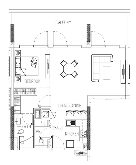 1 bedroom Apartments floor plan at Damac Riverside Views