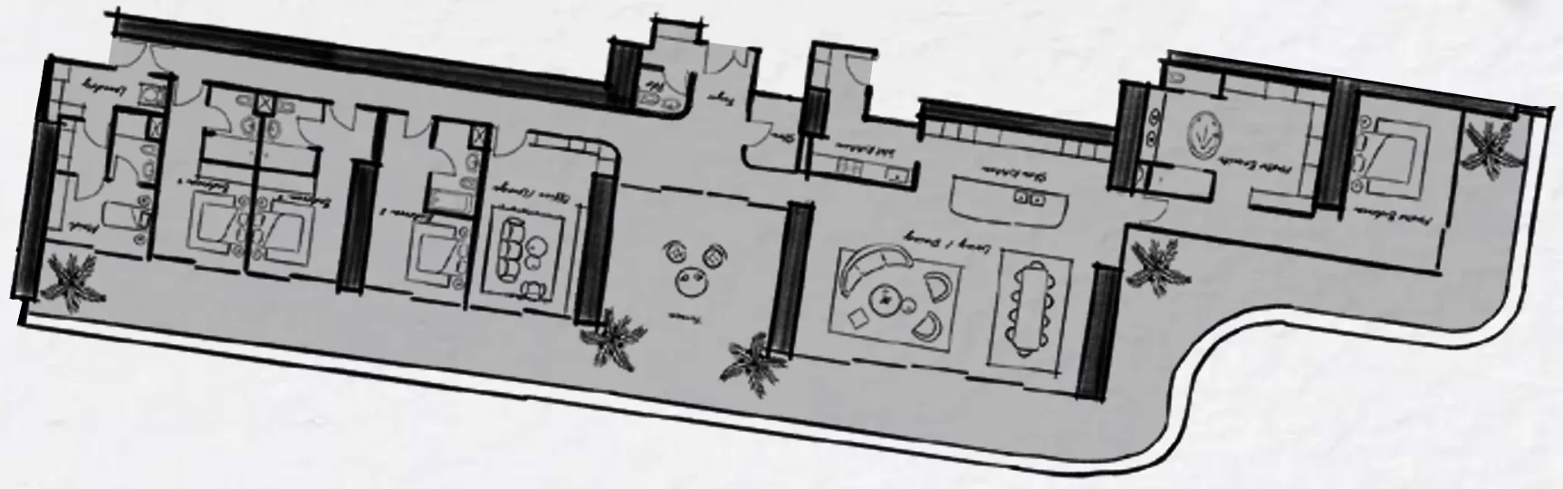 4 bedroom Apartments floor plan at Wedyan – The Canal