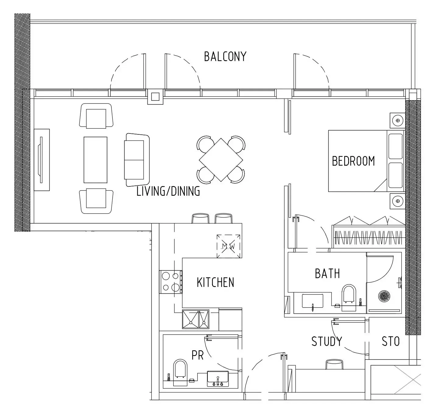 1 bedroom Apartments floor plan at Damac District