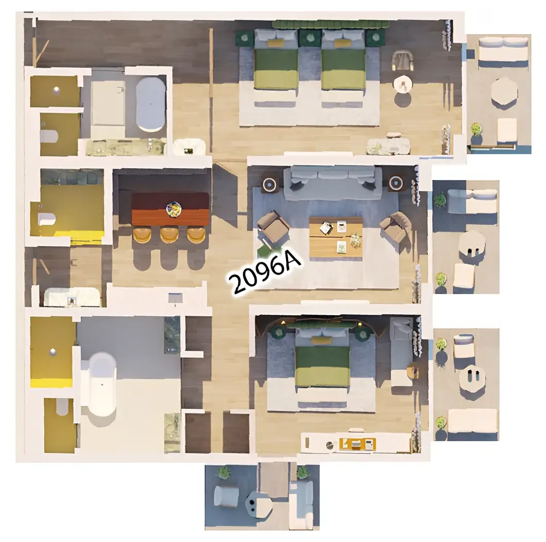 2 bedroom Apartments floor plan at The Heart of Europe - Portofino