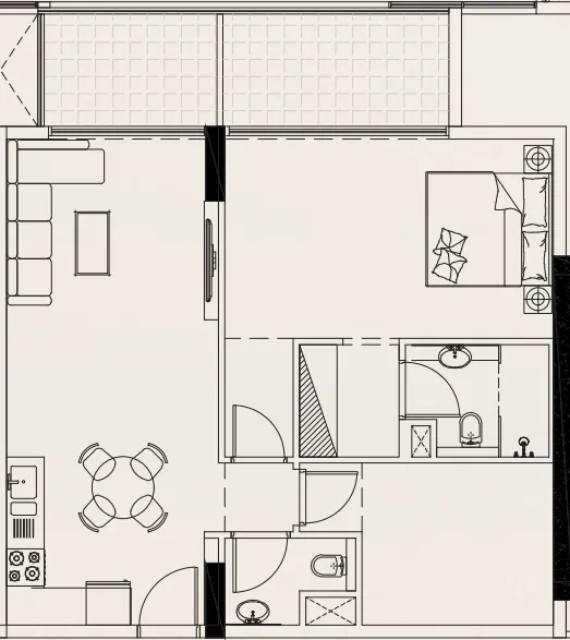 1.5 bedroom Apartments floor plan at Casa Vista Residence