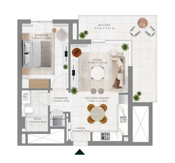 1 bedroom Apartments floor plan at Park Lane