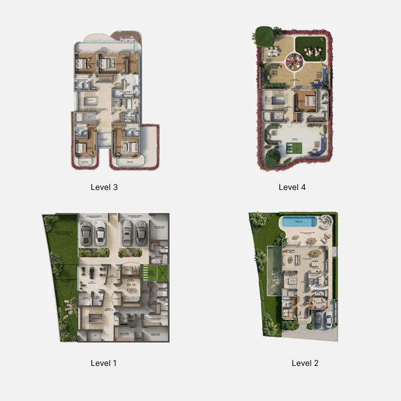 6 bedroom Villa floor plan at Fleurs de Jardin