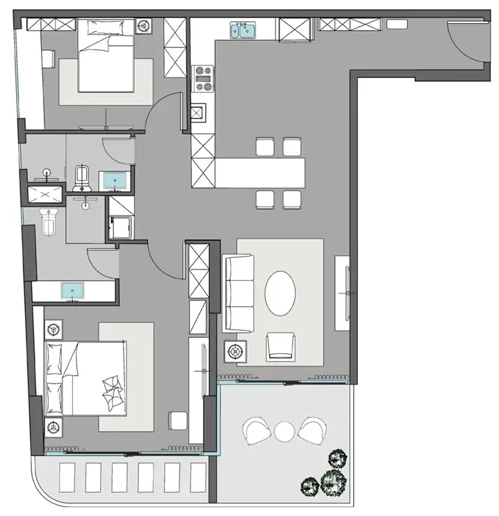 2 bedroom Apartments floor plan at Dreamlife Residences