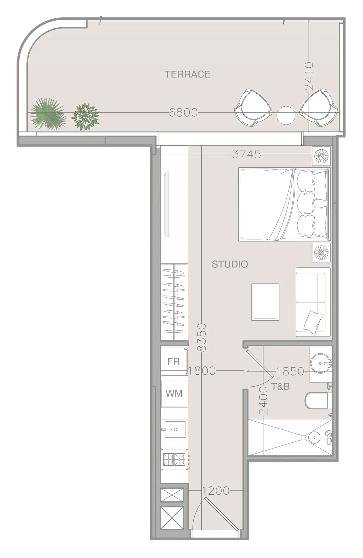 0 bedroom Apartments floor plan at ELAR1S Axis