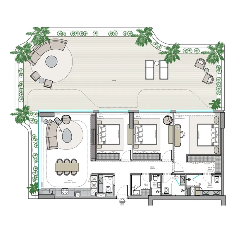 3 bedroom Apartments floor plan at Helvetia Verde