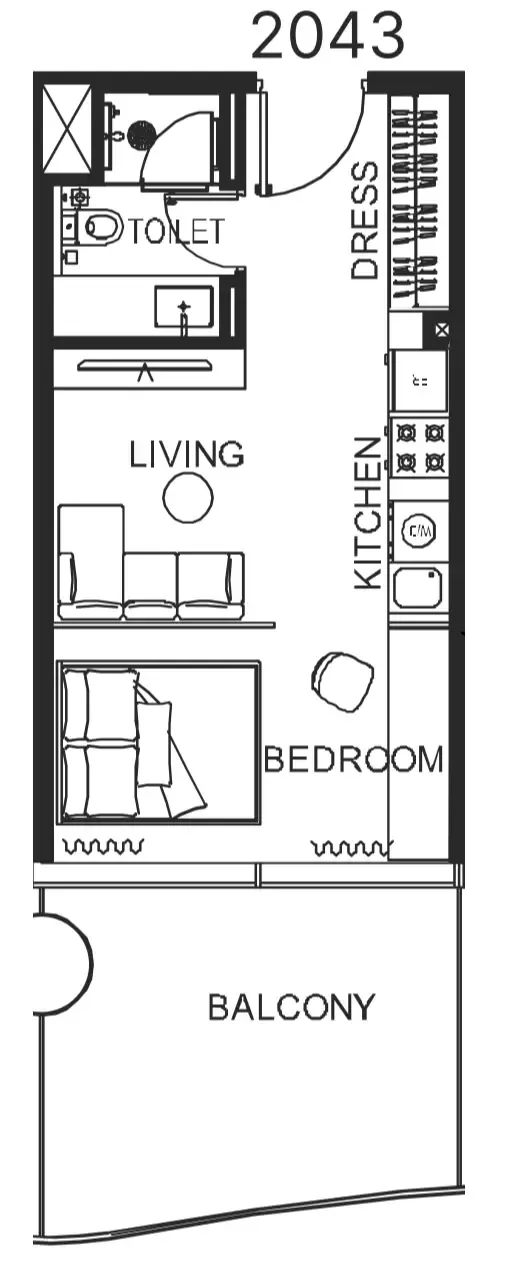 0 bedroom Apartments floor plan at The WOW Tower