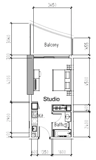 0 bedroom Apartments floor plan at Aykon City Tower