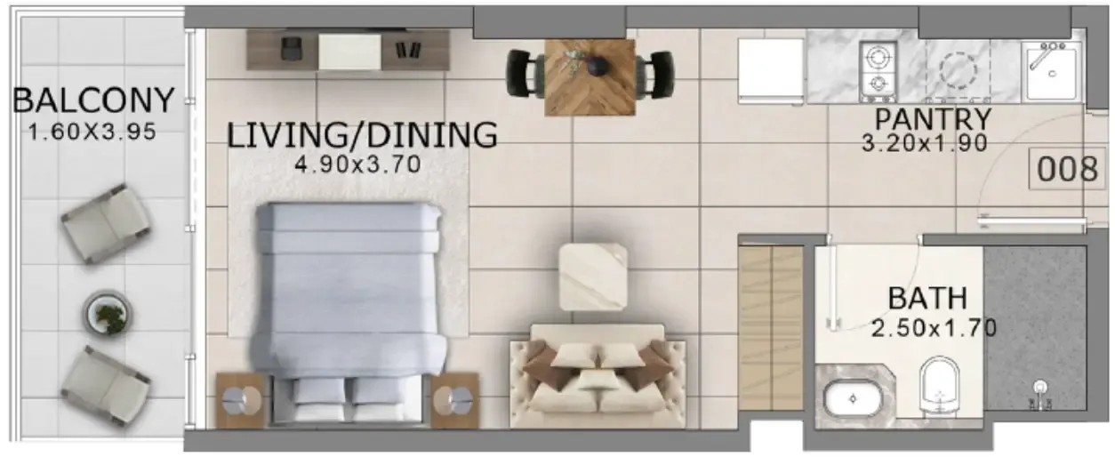 0 bedroom Apartments floor plan at Arlington Park 2