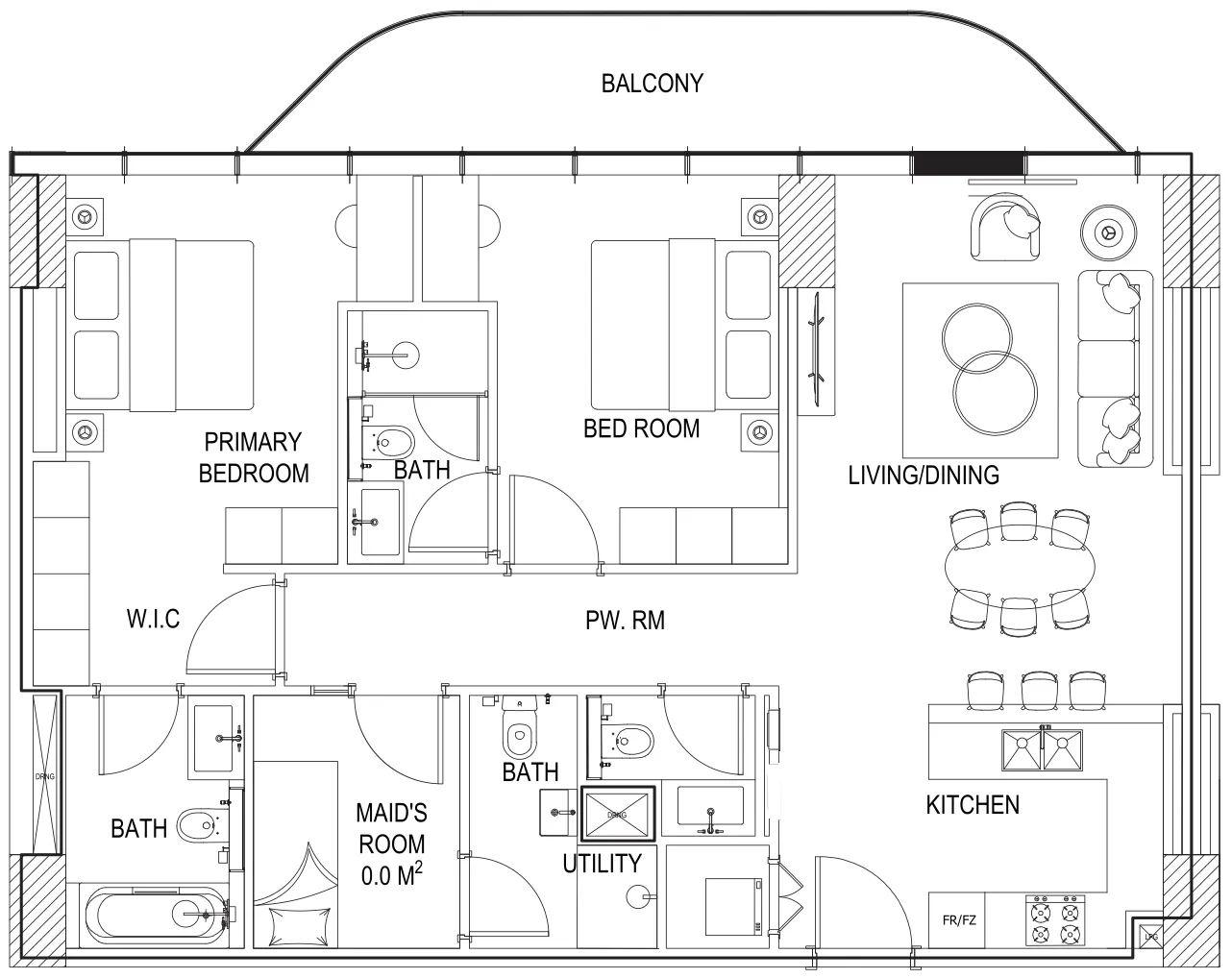 2 bedroom Apartments floor plan at Parkway by Prestige One