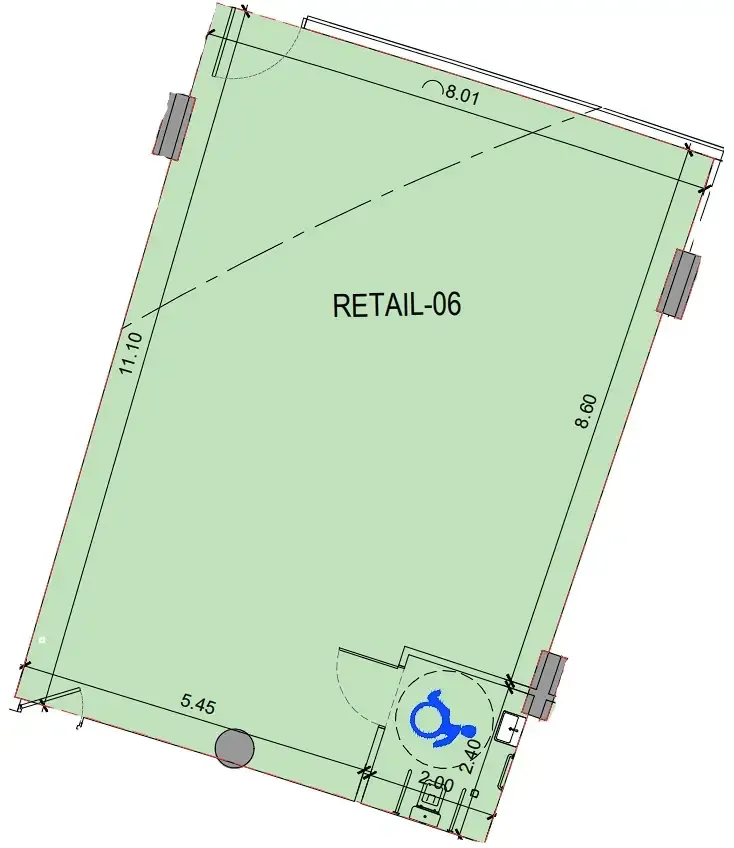  bedroom Retail floor plan at Binghatti Skyflame