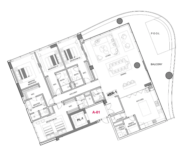 4 bedroom Apartments floor plan at Cavalli Couture