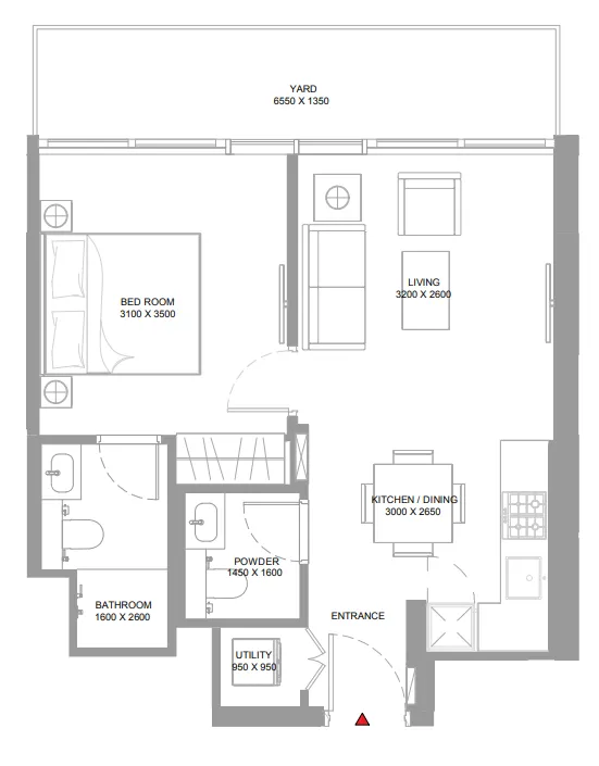 1 bedroom Apartments floor plan at Pierside Marina Residences
