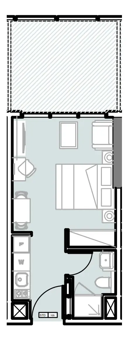 0 bedroom Apartments floor plan at Verdana III