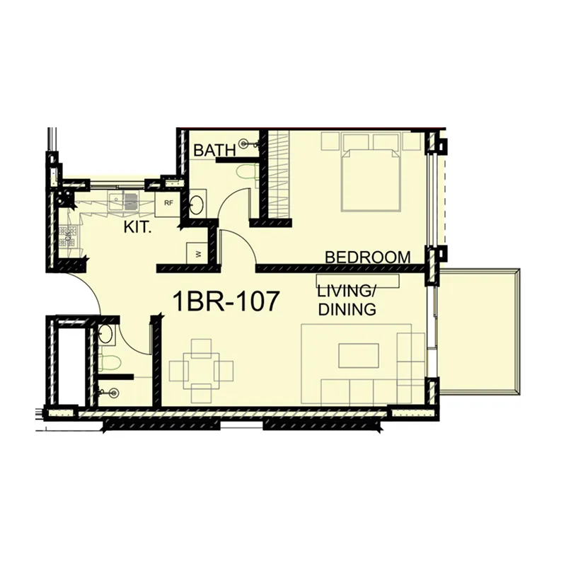 1 bedroom Apartments floor plan at Dezire South
