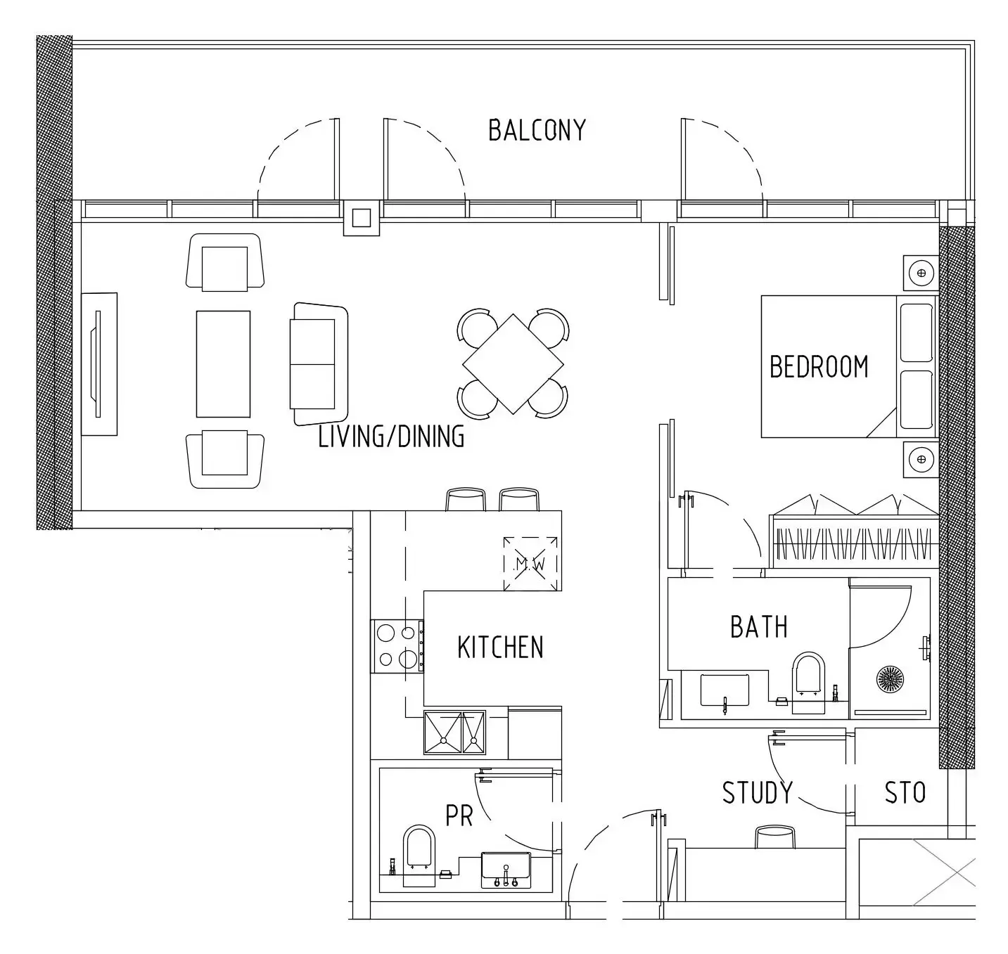 1 bedroom Apartments floor plan at Damac District
