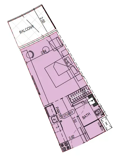 0 bedroom Apartments floor plan at Binghatti Sky Terraces