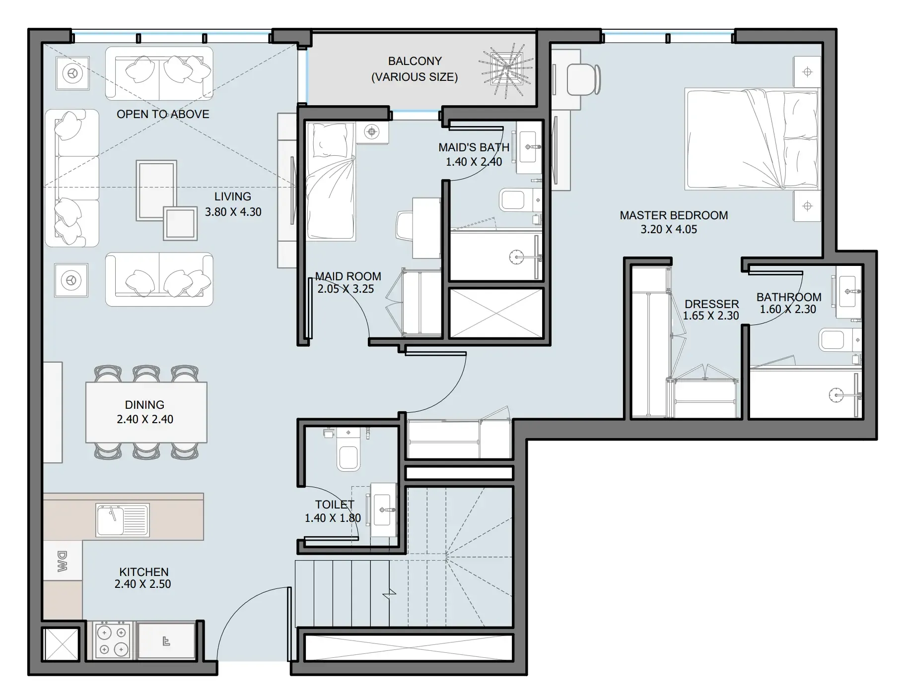 4 bedroom Penthouse floor plan at The District