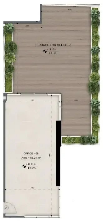  bedroom Office floor plan at Sky Line by Peace Homes