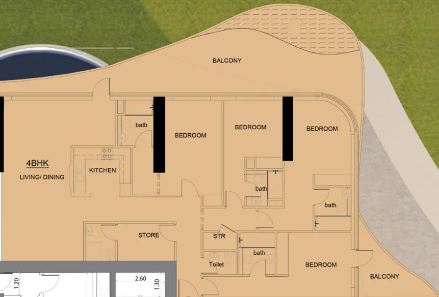 4 bedroom Apartments floor plan at Volga Tower