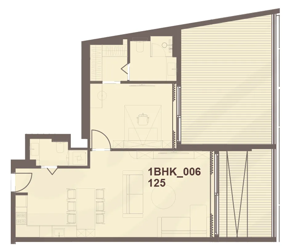 1 bedroom Apartments floor plan at J-Haus Residence