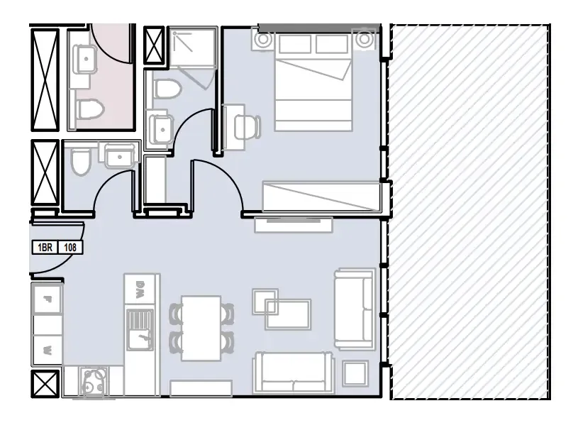 1 bedroom Apartments floor plan at Verdana III