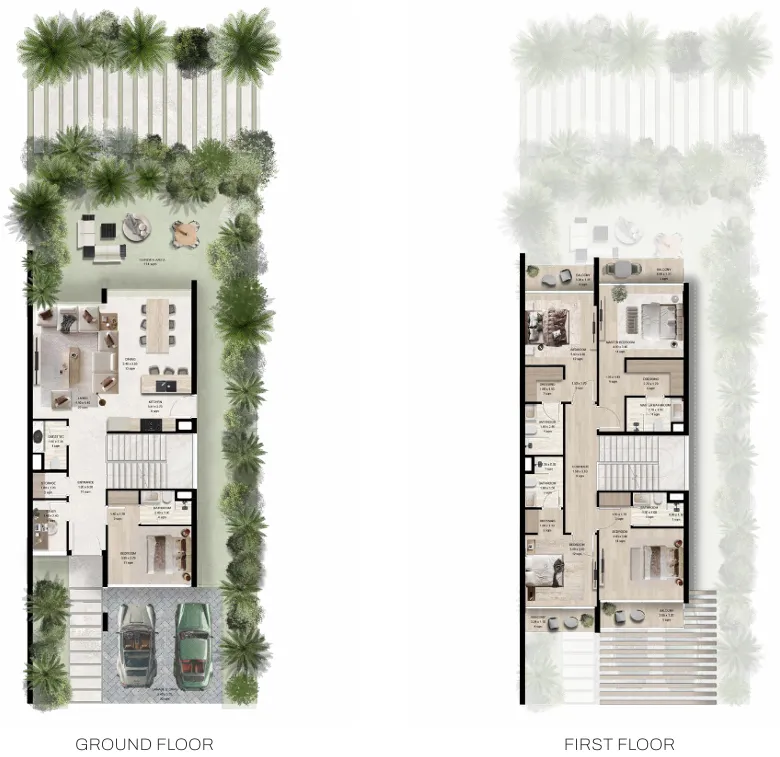4 bedroom Townhouse floor plan at Manchester City Yas Residences by Ohana
