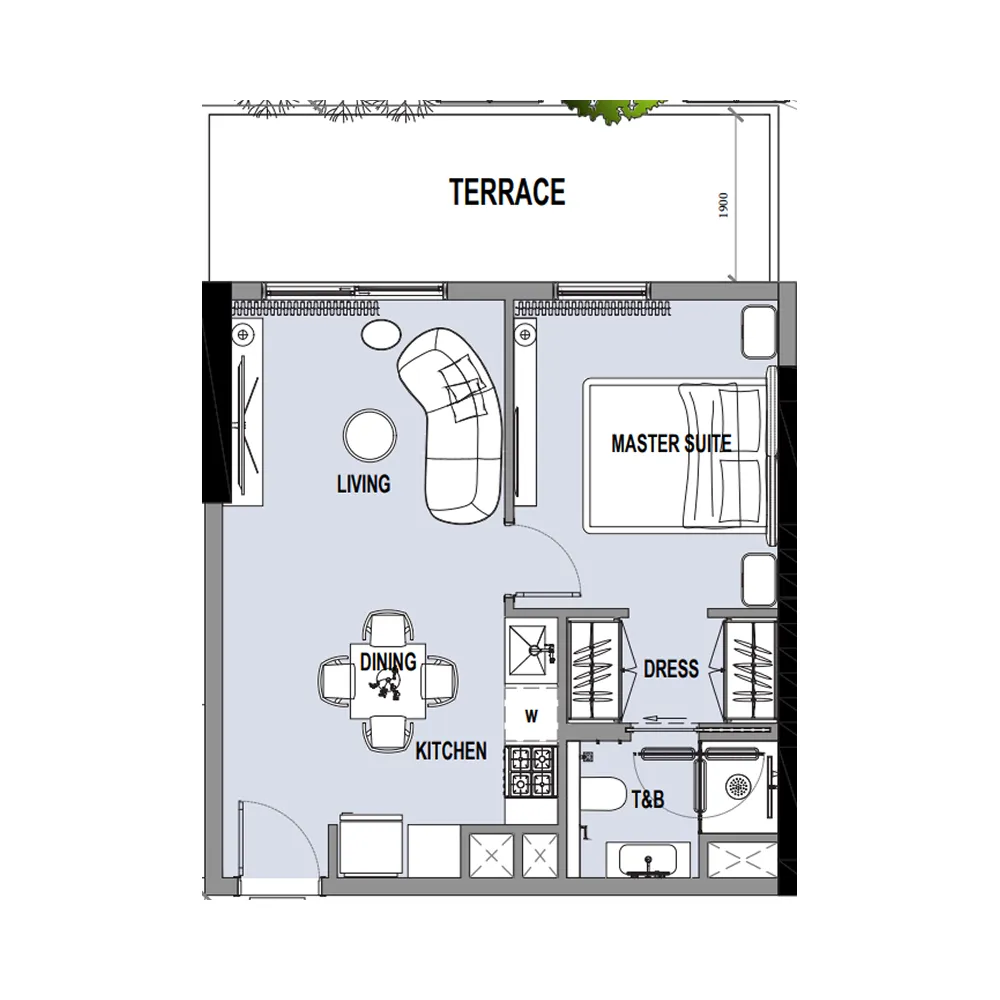 1 bedroom Apartments floor plan at Verso