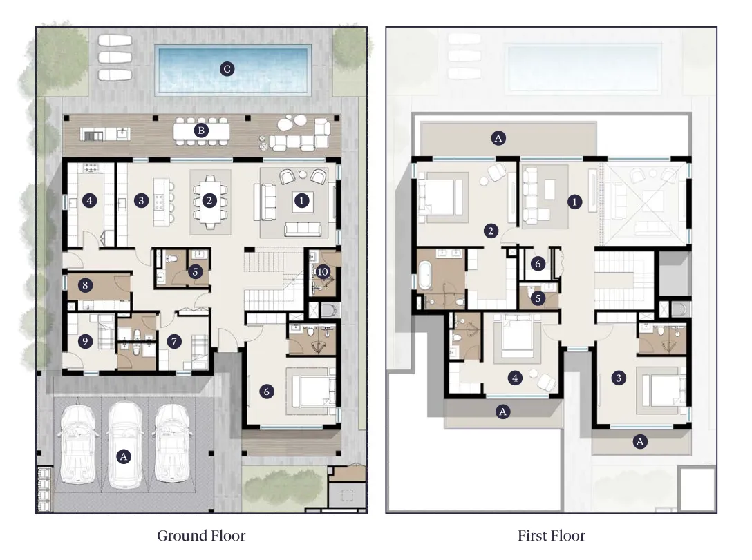 4 bedroom Villa floor plan at Wadeem Gardens