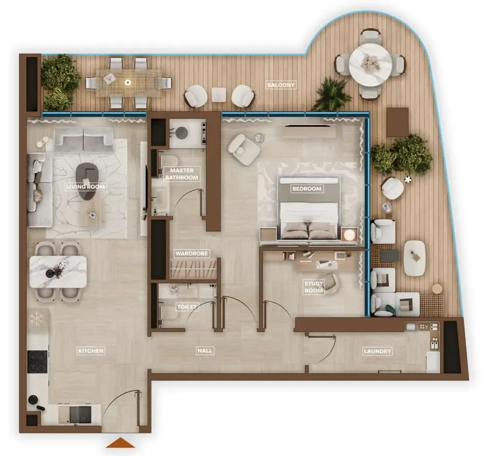 1 bedroom Apartments floor plan at Sky Hills Astra