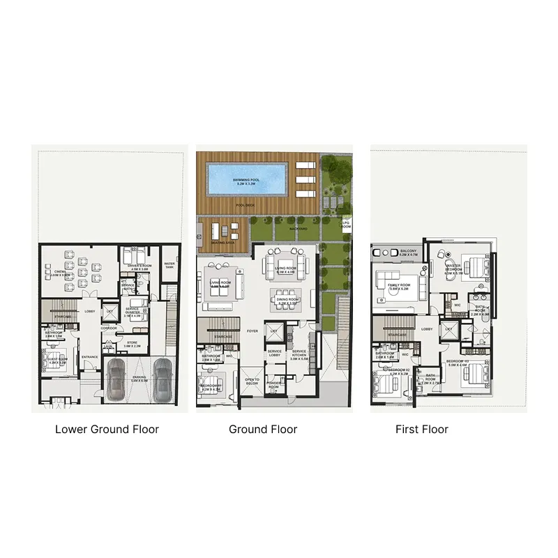 5 bedroom Villa floor plan at Danah Bay