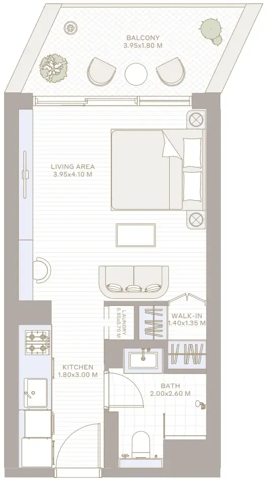 0 bedroom Apartments floor plan at Park Five