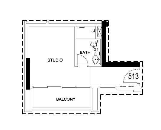 1 bedroom Apartments floor plan at Damac Hills 2 - Hotel Edge by Rotana
