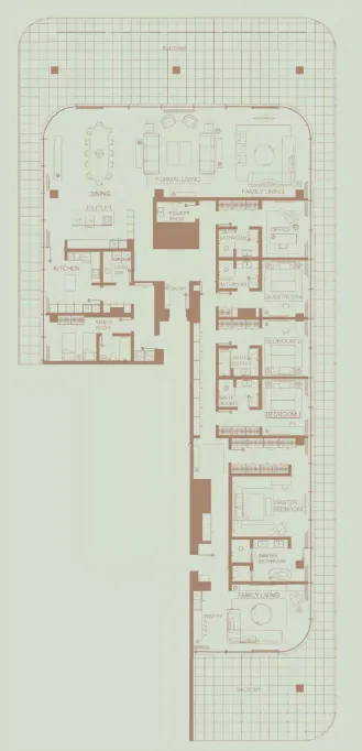 4 bedroom Apartments floor plan at Eden House The Park