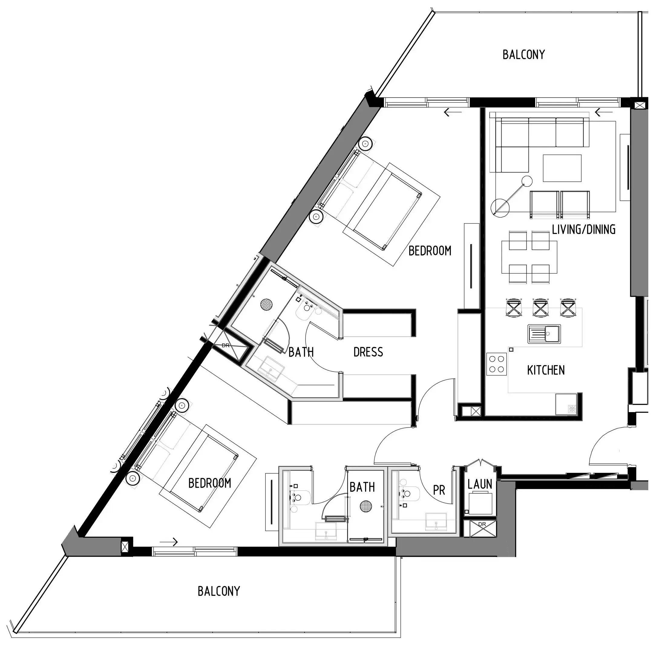 2 bedroom Apartments floor plan at Chelsea Residences