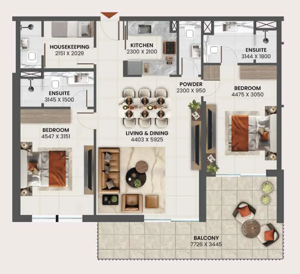 2.5 bedroom Apartments floor plan at Sunvale